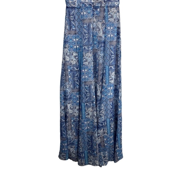 LULUS WINGS OF LOVE PAISLEY HANDKERCHIEF V-NECK SLIT SHORT SLEEVE MAXI DRESS - Picture 7 of 16